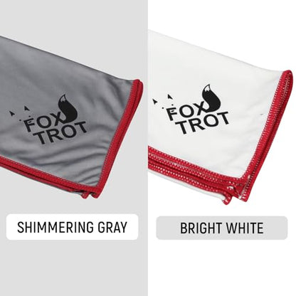 Fox Trot Large Microfiber Polishing Cloths (2 Pack White | Gray) | Streak Free, Lint Free Shine and Clarity for Wine Glasses, Stemware and More - color: 2-pack (White | Gray)