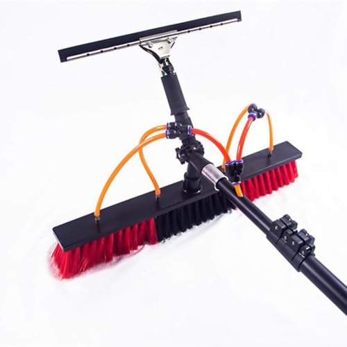 30ft Water Fed Pole Kit, Solar Panel Cleaning Brush with Adjustable Head, Extension Long Handle Window Washing Equipment for Cars Decks Outdoor Glass Roof(35cmbrushhead,5.4m) - color: 35cmbrushhead, size: 5.4m