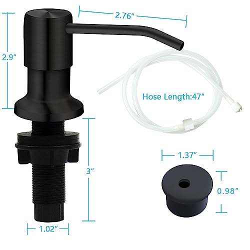 Sink Soap Dispenser, Kichen Sink SoapDispenser, 47" Extension Tube kit, Under Sink Soap Dispenser Pump, No Need More Refills （Black-2 Pack） - color: Black-2 Pack