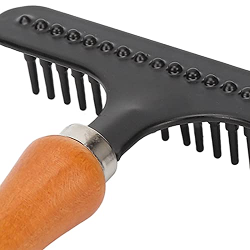 Carpet Rake, Handheld Cleaning, Ergonomic Handle, Small Metal Grooming Rake for Salon