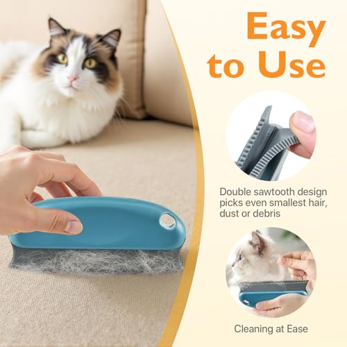 Pet Hair Removal Tool 3 Pack Dog Cat Hair Remover Carpet Scraper Rake Fur Removal Brush Lint Remover Shaver for Car Furniture Couch - color: Blue