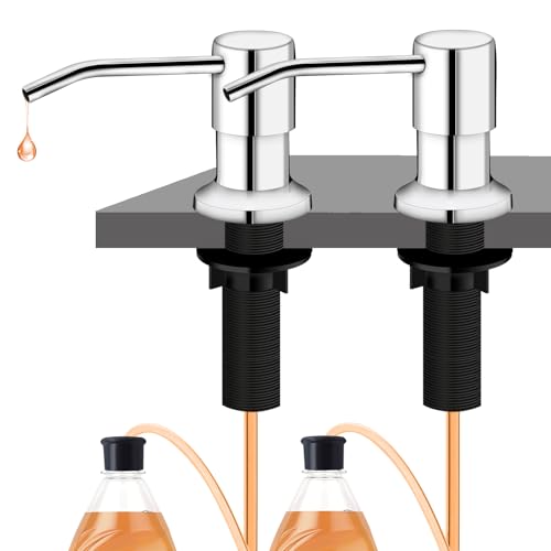 Sink Soap Dispenser, Kichen Sink SoapDispenser, 47" Extension Tube kit, Under Sink Soap Dispenser Pump, No Need More Refills （Chrome-2 Pack） - color: Chrome-2 Pack
