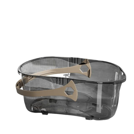 Transparent Thickened Water Bucket, Household Hand-held Rectangular Water Bucket, Student Laundry Bucket, Large Storage Bucket, Mop Bucket - color: Gray
