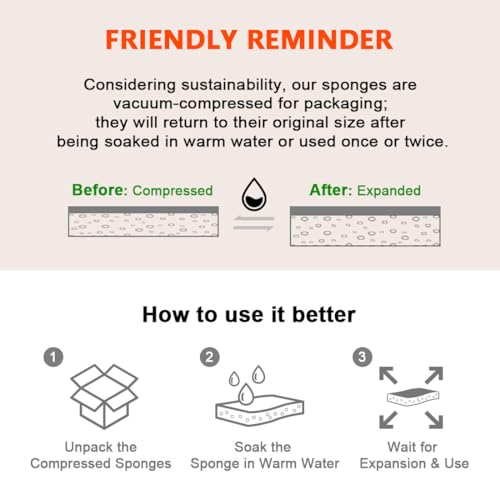 AIDEA Non-Scratch Scrub Sponge-24Count, Sponges Kitchen, Natural Sponge for Non-Stick Cookware, Cellulose Sponges for Dishes, Cleaning Power for Kitchen, Bathroom, Household - color: White
