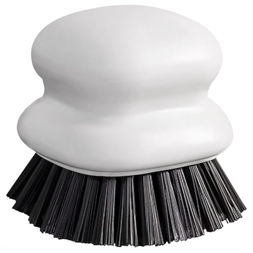Dish Brush with Handle, Kitchen Scrub Brushes for Cleaning, Dish Scrubber with Nylon bristles for Sink, Pots, Pans (1Pack White Nylon bristles) - style: 1Pack White Nylon bristles