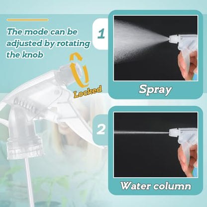 6Pcs Clear Spray Bottle Replacement Nozzle- Reusable Quality Trigger Spray Nozzles with Mist Stream Sprayer, Fit Standard 28/400 Neck 32oz, 16oz, 8oz Bottles for Garden Home Kitchen Office Gifts - color: Clear
