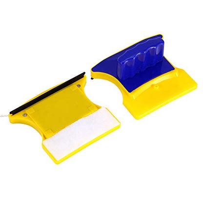 Double Side Magnetic Window Cleaner, Glider Washing Brush with 2 Extra Cleaning Cotton, Cleaning Brush Wiper Tools for High-Rise and Car Glazed Windows