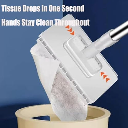 Snap Grip Mini Mop,Zero Touch Mini Mop,Disposable Dust Mops with 5 Reusable Cloths,Dry and Wet Use,40inch Locking Handle for Gaps & Multi-Surface (+10 Cloths) - size: +10 cloths