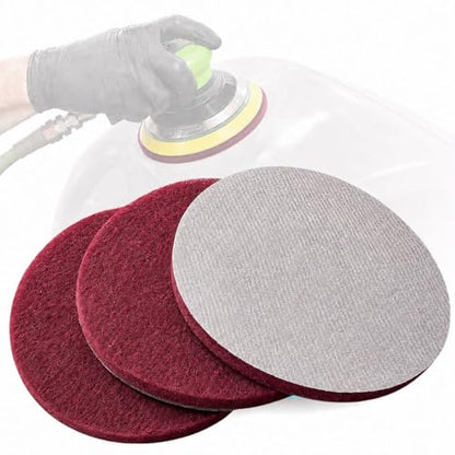 LiME LiNE 6" Hook & Loop Scuffing Discs for Orbital Dual Action Sanders, (Red 3 Pack) - style: Pack of 3