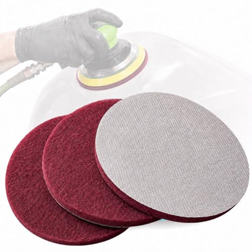 LiME LiNE 6" Hook & Loop Scuffing Discs for Orbital Dual Action Sanders, (Red 3 Pack) - style: Pack of 3