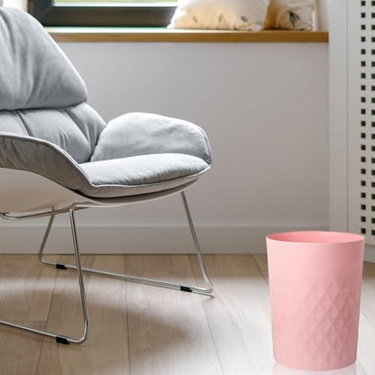 JiatuA 3 Pack Small Trash Can with Trash Bags Bathroom Garbage Bin Round Plastic Waste Basket for Kitchen, Bedroom, Office, College Dorm, Craft Room, Pink - color: Pink