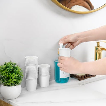 VITVITI 30 PACK Bathroom Mouthwash Cups, Disposable 3.7 OZ Coffee Paper Cup, Small Cup for Mouth Wash/Hot Cold Beverages Liquid/Tea, White - color: WHITE 30P