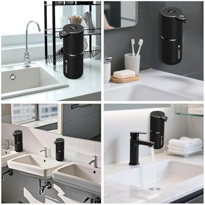 OHIFAST 2 Pack Automatic Liquid Soap Dispenser Touchless, USB Rechargeable Smart Hand Soap Dispenser, 6-Level Adjustable, 12.8oz/380mL, Compatible with Thick Thin Dish Soap for Bathroom Kitchen-Black - color: Black, style: 2 Pack Liquid