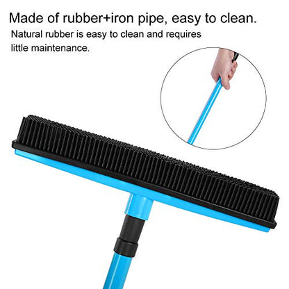 Pet Carpet Cleaning Brush, Rubber Hair Broom with Telescoping Handle, Red - Efficient Fur Removal, Easy Maintenance, Ideal for Pets and Homes (Blue) - color: Blue