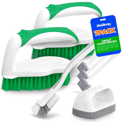 Holikme 7 Pack Scrub Brush Set & 6 Pack Bamboo Dish Brush Set