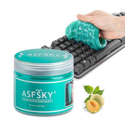 ASFSKY Keyboard Cleaning Gel Keyboard Cleaner Adheres to Dust and Debris in The Crevices of The Keyboard, Also Suitable for Car Interior Cleaning, Office Cleaning, Electronics Cleaning - color: Green