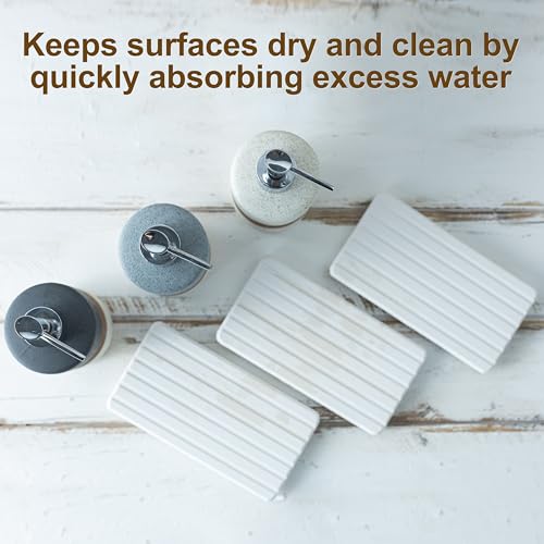 Ceramic Dish Soap Dispensers Set(2 Pack), Hand, Dish, Shower Soap Dispenser for Kitchen Sink & Bathroom, Includes Stainless Steel Pump, Silicone Funnel & Diatomaceous Holder, Black - color: Black and White, size: 2xSoap Dispenser Set with Tray