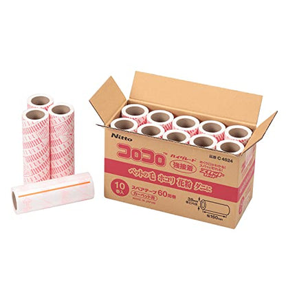 Nitoms C4824 High Grade SC Strong Adhesive Spare Tape, Can Be Cut Spa, 60 Wraps, 10 Rolls, White