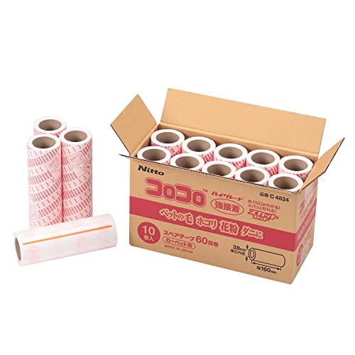 Nitoms C4824 High Grade SC Strong Adhesive Spare Tape, Can Be Cut Spa, 60 Wraps, 10 Rolls, White