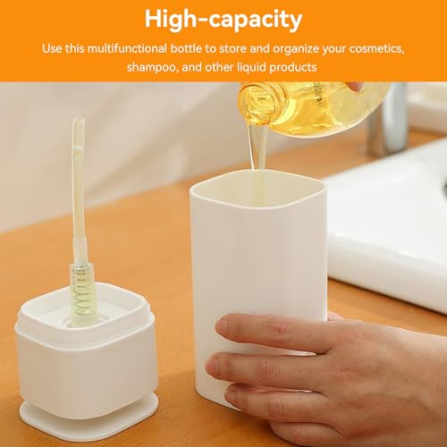 Pump Dispenser Bottle, Top Push Down Squeeze Liquid and Hand Soap Dispenser Refillable Dishwashing Bottles for Kitchen and Bathroom (White) - color: White