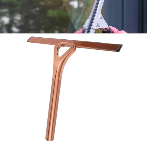 304 Stainless Steel Shower Squeegee for Glass Doors, Silicene Window Mirror Wiper with Hook Bathroom Shower Door Cleaning Tool (Antique Bronze) - size: Antique Bronze