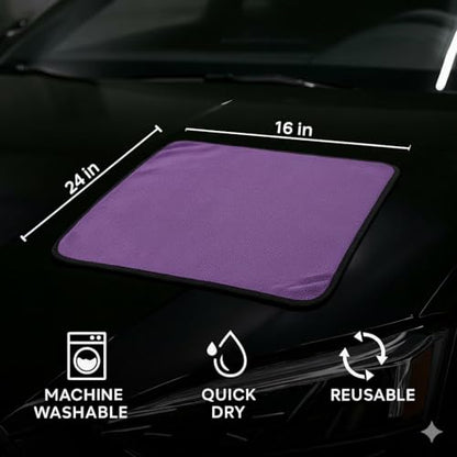 PAKS - 3 Pack Reusable Microfiber Towels - 16x24 Micro Fiber Towels Car Detailing - Plush Auto Cleaning Cloths - Dual-Sided Car Microfiber Towel - Lint & Streak-Free Wash Cloths - Cleaning Supplies - size: 16 x 24 Inch