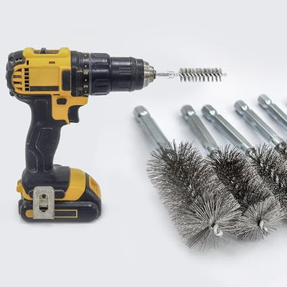 ASNOMY 5Pcs 5/16" Stainless Steel Bore Brush, Bristles Wire Brush Bore Cleaning Brush Set for Power Drill Cleaning, Abrasive Wire Brush Stainless Steel Brush with 1/4" Hex Shank - style: 5Pcs 8mm | 5/16" Inch