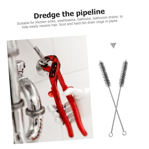 FOMIYES 10Pcs Stainless Steel Wire Tube Cleaning Brushes Heavy Duty Rust Remover with Long Handle for Sewer Drain Pipe Cleaning and Rust Removal Tools