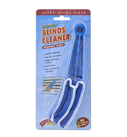 Blind Cleaner Duster Tool, Fan Blade Cleaner, Air Duct Cleaning Tools, Blue Window Blinds Cleaner with Microfiber Sleeve for Fans, Window Blinds, Vents, Shutters…(2 Pack -Superio) - size: 2