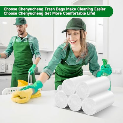 4 Gallon Biodegradable Trash Bags With-Handles - White 4 Gal Small Garbage Bags For Bathroom Can 100 Count 15 Liter Compostable Mini Waste Basket Liners Kitchen Office Car Strong Chenyucheng - style: 4 gallon White 100