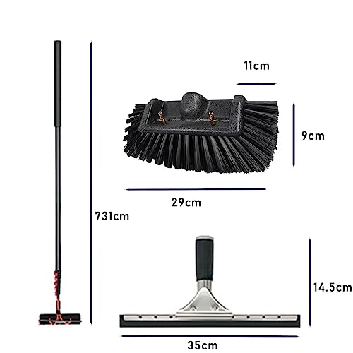 Telescopic Window Cleaning Rod, 5m-12m, Retractable Overhead Window Cleaning Brush Solar Panel Window Cleaning Brush Water Brush Window Cleaning Rod, 7.2M/24FT - size: 7.2M/24FT