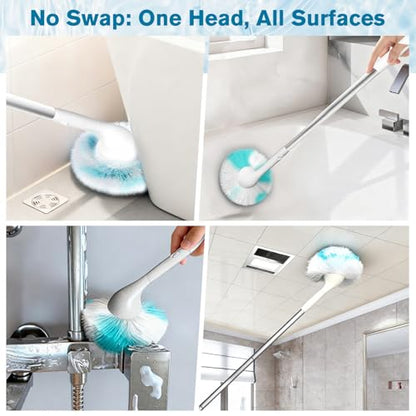 Tub Tile Scrubber Brush with 48" Long Handle, 2026 Version 1 Pc Non-Scratch Soft Tub Mop, All-in-One Adjustable Bathroom Brush for Bathtub, Shower, Sink, Faucet, and Wall Tile（1）