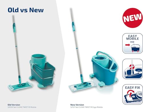 Leifheit Floor mop, Turquoise, 47 x 28 x 33 - style: Clean Twist M Ergo Mobile 2.0