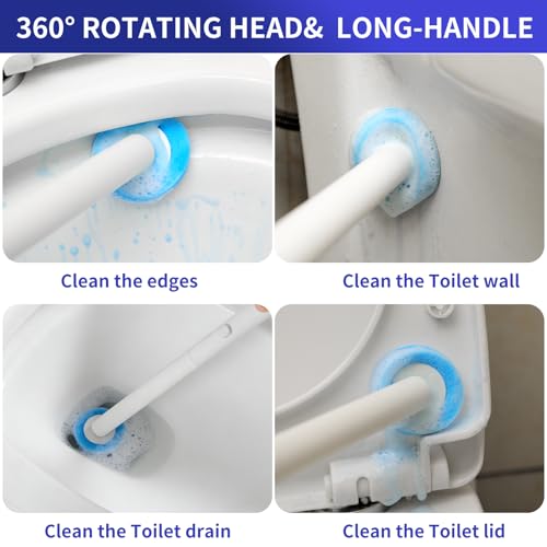 Disposable Toilet Brush Refills, 32 Refills, 2.5 inches | Upgraded 3-Layer Structure, Replacement Toilet Cleaning Brush Heads,Toliet Wand Refills, Apartment, RV Bathroom Cleaning - size: 32 Refills