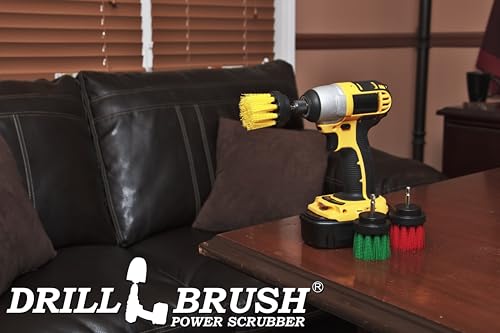 Kitchen Accessories - Drill Brush - Grout Cleaner - 2-inch Diameter Multi-Purpose Spin Brush Kit - Garden Statues - Bird Bath - Granite Cleaner - Bathroom Accessories - Shower Curtain - Baby Bath Tub - color: Green / Red / Yellow