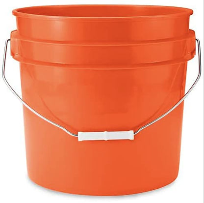 House Naturals 3.5 Gallon Food Grade Orange Bucket Pail with Black Air-Tight Screw on Lid (Pack of 2) BPA Free Made in USA containers