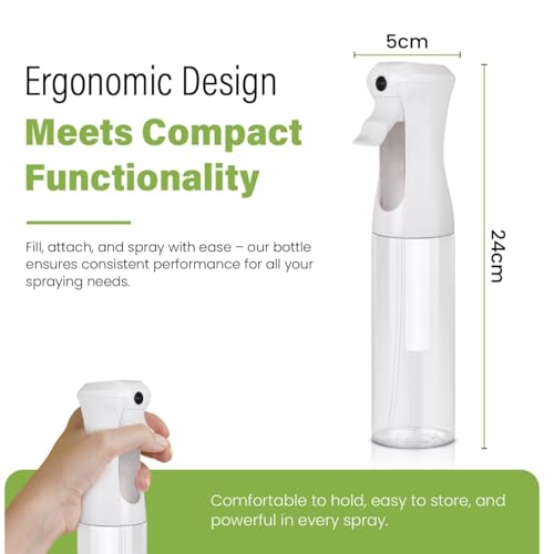 VIGOR PATH Continuous Spray Bottle for Hair – Fine Mist Mister for Hairstyling, Cleaning, Plants, Pets, Barbers, Salons, and Essential Oil Applications (200ml/6.7 oz) Clear 2 Pack - size: 6.7oz (2 Pack) Clear