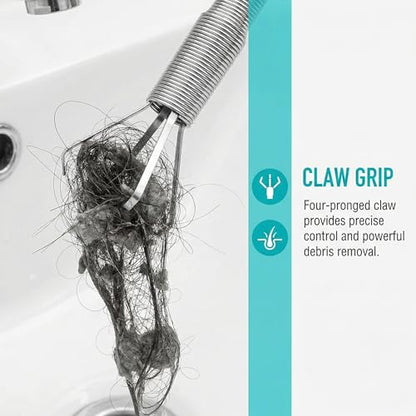 35 inch Drain Snake Hair Drain Clog Remover Tool,Flexible Grabber Claw Pick Up Reacher Tool for Litter Pick, Toilet, Sewer, Shower, Kitchen Sink