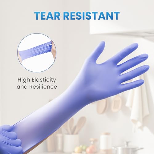 Borje Nitrile Exam Gloves Small, 100 Count Disposable Gloves, Iris Blue, Latex-Free Powder-Free, Food Safe, Cooking, Cleaning - size: Small, style: Iris Blue of 100