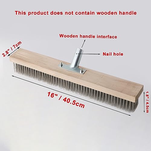 16" Heavy-Duty Rough Surface Floor Brush,Stainless Steel Wire Large Deck Scrub Brush 16" x 2.7” Removes Snow, Dirt & Grime on Drivways, Steps, Patios, Decks, Tile, Cement Without Stick (16") - size: 16"