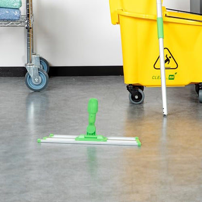 Restaurantware Aluminum Mop Frame - 16 Inch - Lightweight Swivel Cleaning Tool - Industrial Slim Design - Green