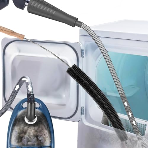 Sealegend 2 Pieces Dryer Vent Cleaner Kit, Dryer Vacuum Hose Attachment and Flexible Lint Brush, Dryer Vent Cleaning Tools for Crevice Lint Trap‌, Black - color: Black