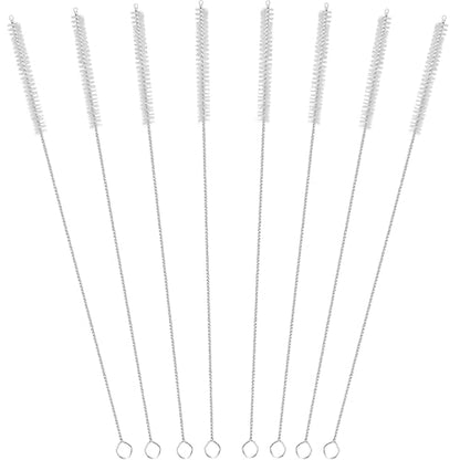 Straw Cleaner Brush Extra Long 14 Inch, 8-PCS Straw Brush Extra Long with 304 Stainless Steel Handle, Extra Long Pipe Tube Cleaner for Water Bottle, Coffee Kettle and Pipes.