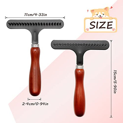 MDEOOSKY 2-in-1 Pet Grooming Tool and Carpet Rake, Handheld Rug Groomer for Matted & Dog Cat Hair Cleaner for Short Pile Rugs, Easy Clean (Black)