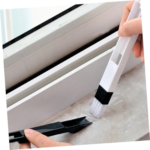 Yardwe 11pcs Window Door Track Cleaning Brush Set with Dustpan, Detachable Keyboard Dustpan Brush, Multipurpose Crevice and Groove Cleaner for Household and Office Use, Black