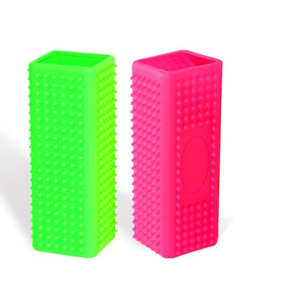 2pcs Pet Dog Cat Hair Remover, Pet Hair Removal Tool, Hollow Cleaner Brush for car，Interior, Furniture, Sofa (green and pink) - color: greenpink