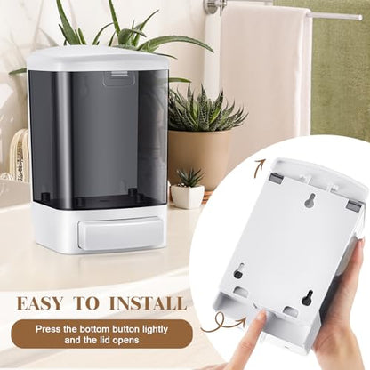 Hushee 2 Pcs Commercial Soap Dispenser Hand Wall Mounted Bathroom 33.8oz/1000ml Manual Soap Dispenser Liquid Containers with Pump Black Shower Plastic Wash Wall Container Shampoo Gel for Kitchen Hotel - color: Black, size: ['33.8 fl oz']