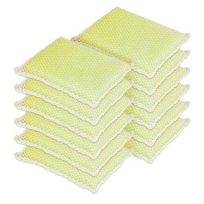 LOLA Nylon Netting Sponge Cleaning Scrubber Pad, 12 Pack, Non Scratch, Safe on Non-Stick Surfaces Coated Cookware & Dishes - Gentle Effective Cleaning - size: 12 Pack, style: Nylon Net Sponges