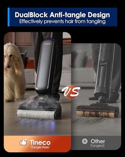 Tineco Floor One S9 Artist Steam Wet Dry Vacuum Cleaner, High-Temp Steam Cleaning, 22kPa Suction, 360° SmoothDrive, Anti-Tangle Design, 185°F Flashdry, Long Runtime, 180° Lay-Flat - style: S9 Artist Steam