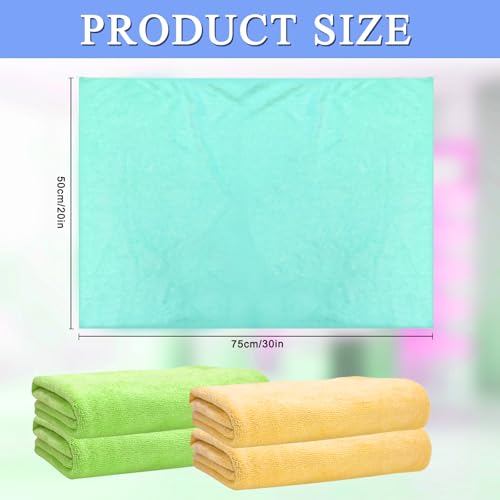 12 Pcs Extra Large Microfiber Cleaning Cloth, 20" x 30" Washable Reusable Large Floor Cloth Rags, Microfiber Towels for Mop Cleaning Office Bathrooms Housekeeping (Orange, Green) - color: Mixed Style 2